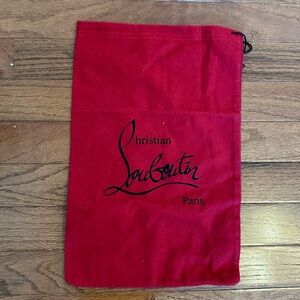 Christian Louboutin Red Logo Dust Bag drawstring 14x9 inches